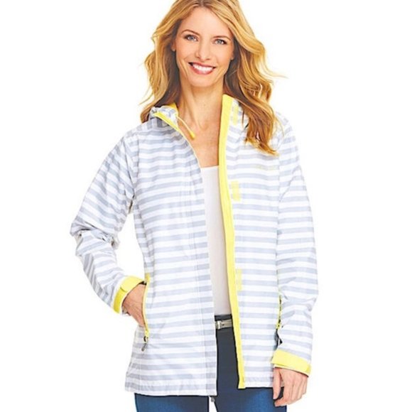 Vineyard Vines Martha's Vineyard Yellow/Grey/White Rain Jacket - S - Picture 6 of 6